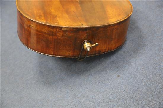 An 18th century cello, labelled Jacobus Stainer in absam prope oe nipontum 1660, in a W. E. Hill & Sons ebonised wood case, Numerous